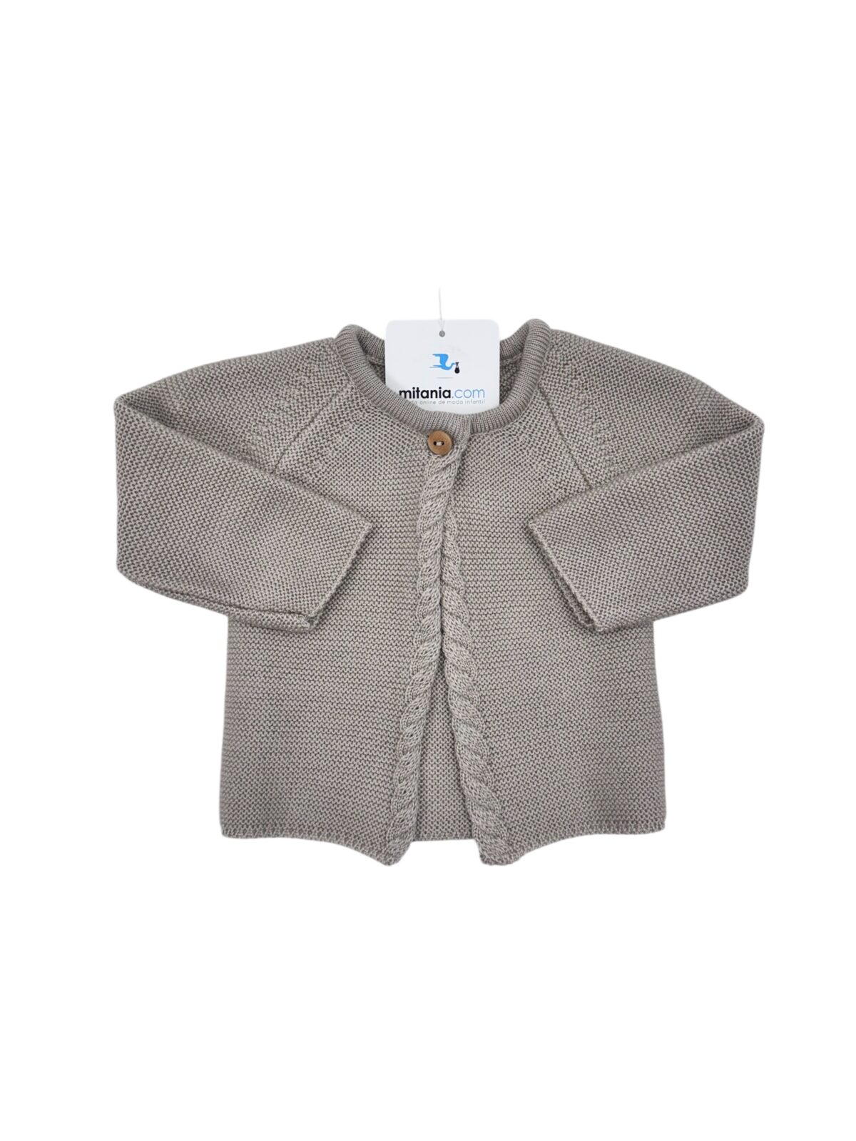 CHAQUETA ARENA TRENZA(3 A 36MESES)