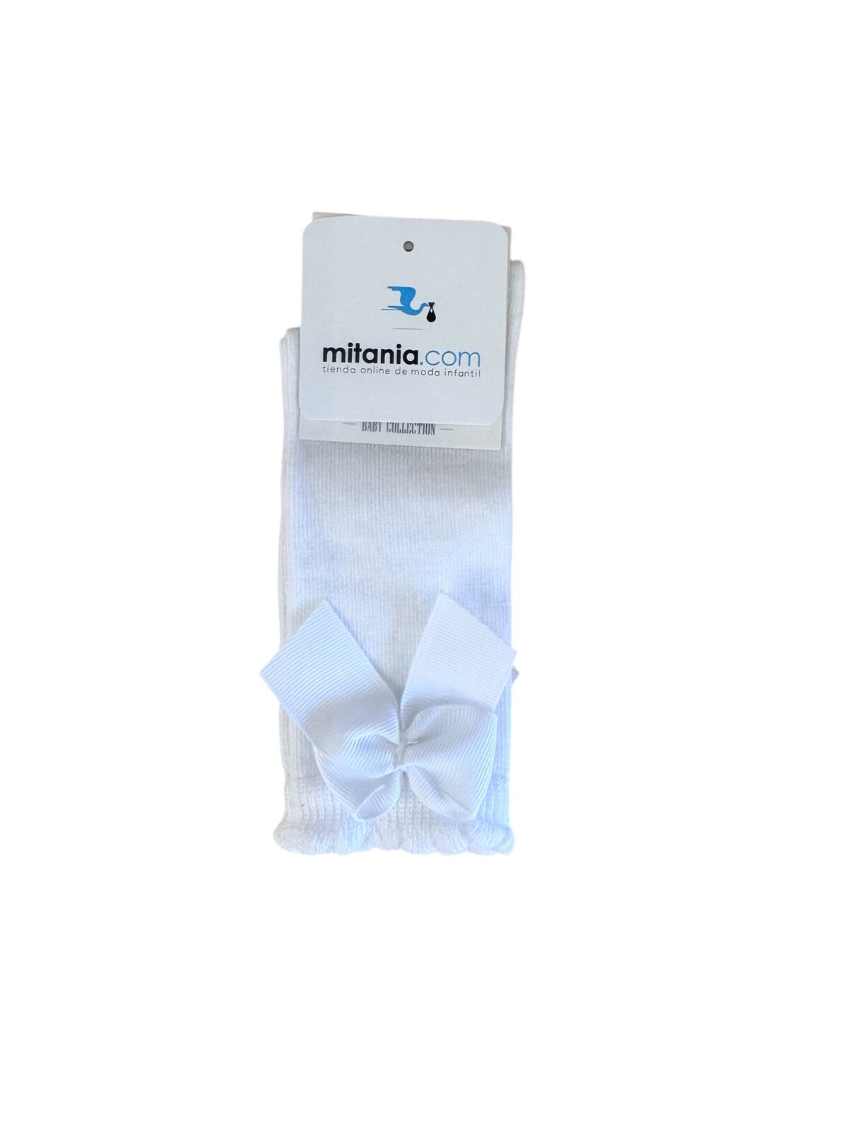 MEDIA ALGODÓN BLANCO LAZO (12 A 26)