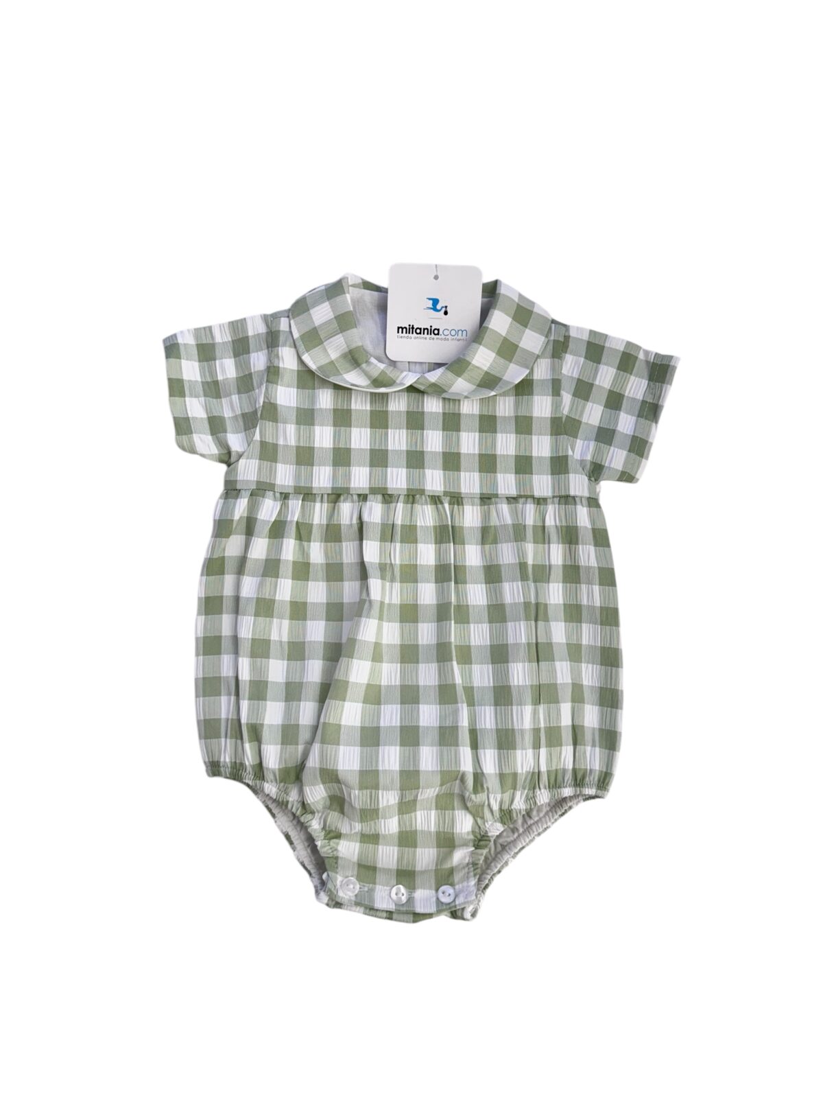 PELELE VICHY VERDE BEBÉ(3 A 36MESES)