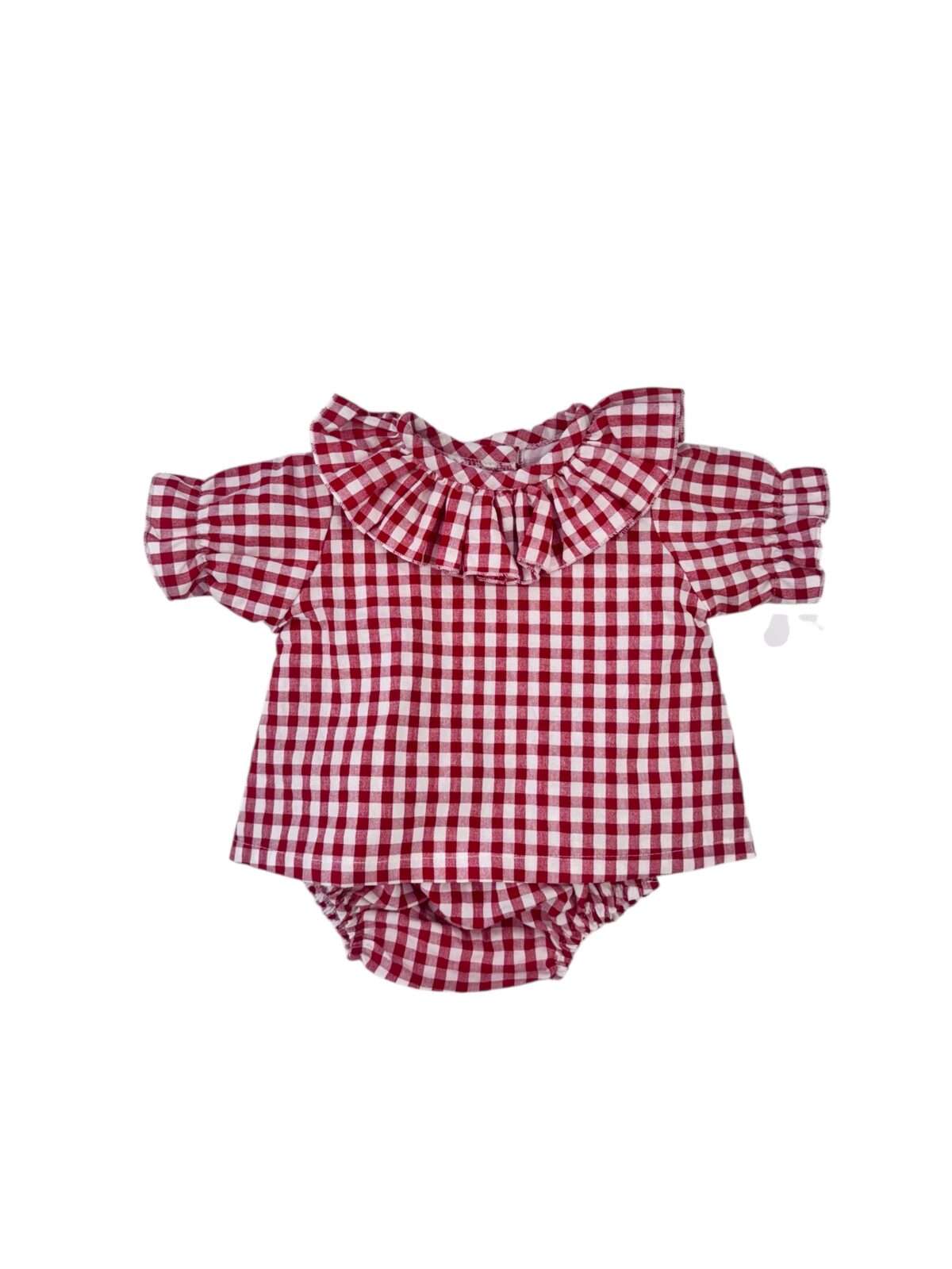 CONJUNTO VICHY ROJO(3 A 48 MESES)