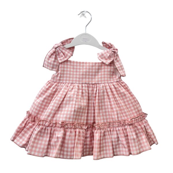 VESTIDO CON BRAGA ROSA EMPOLVADO (6 A 36MESES)