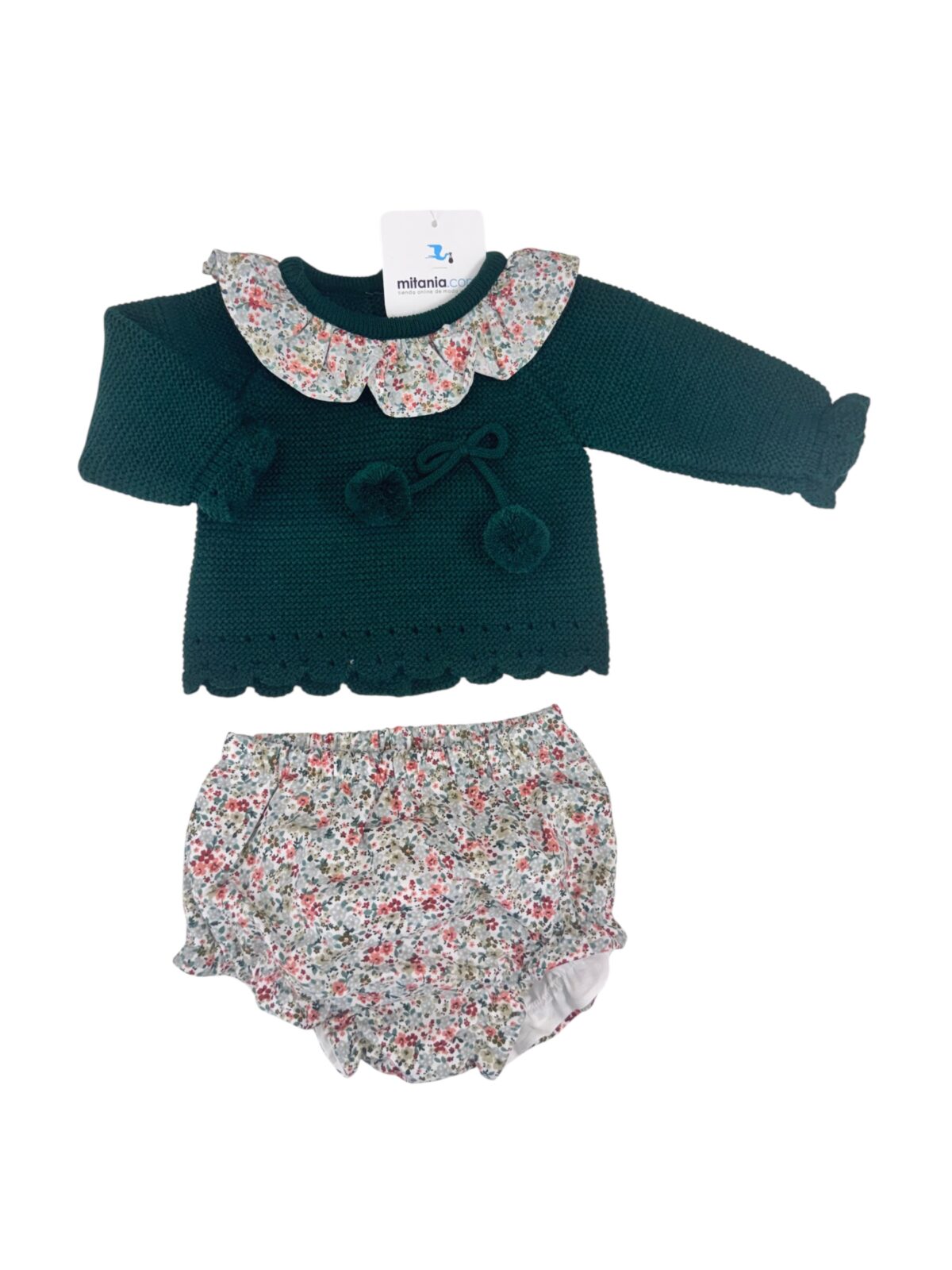 CONJUNTO UNISEX MARA VERDE BOTELLA (3 A 36MESES) - Imagen 2