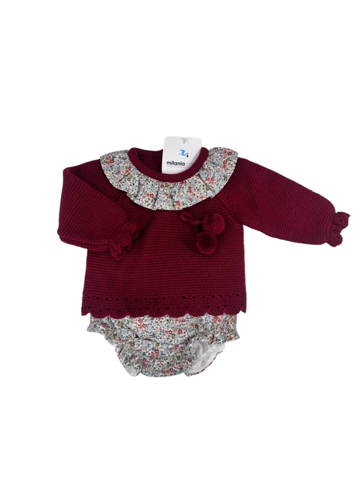 CONJUNTO UNISEX MARA GRANATE (3 A 36MESES)