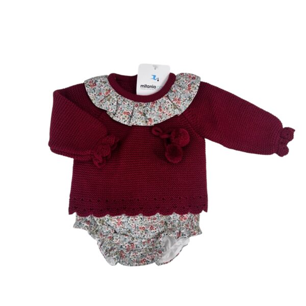 CONJUNTO UNISEX MARA GRANATE (3 A 36MESES)