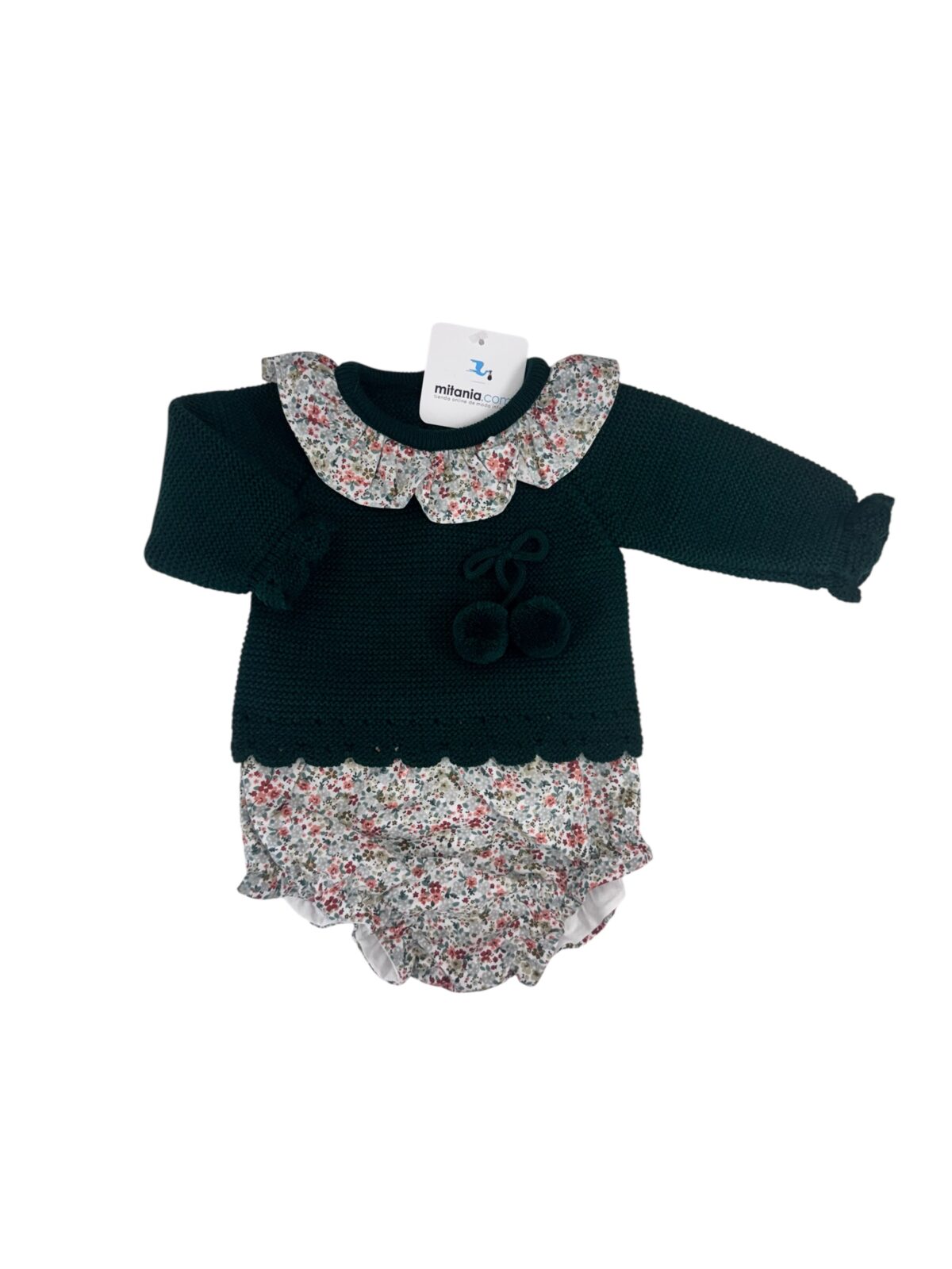 CONJUNTO UNISEX MARA VERDE BOTELLA (3 A 36MESES)