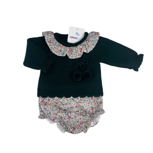 CONJUNTO UNISEX MARA VERDE BOTELLA (3 A 36MESES)