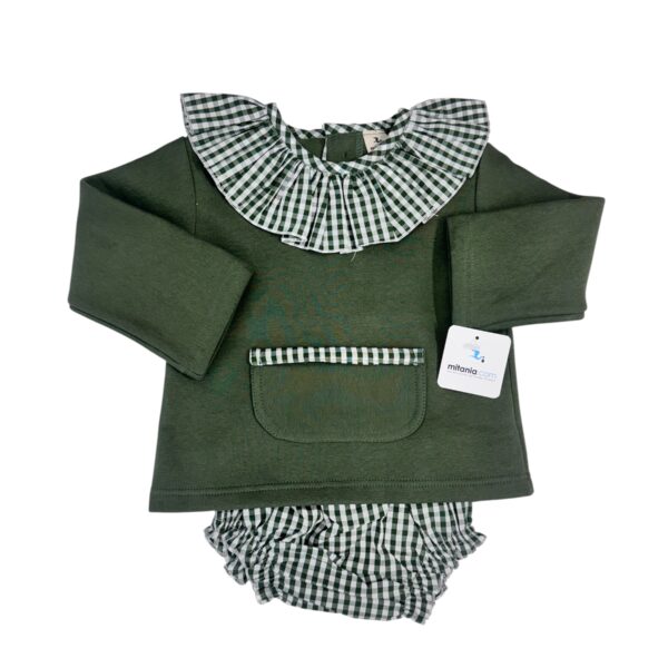 CONJUNTO UNISEX VICHY VERDE BOTELLA (9 A 48MESES)