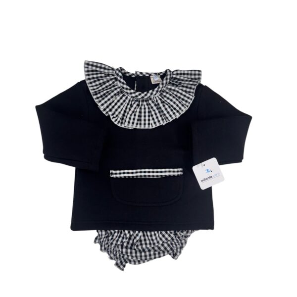 CONJUNTO UNISEX VICHY NEGRO (9 A 48MESES)
