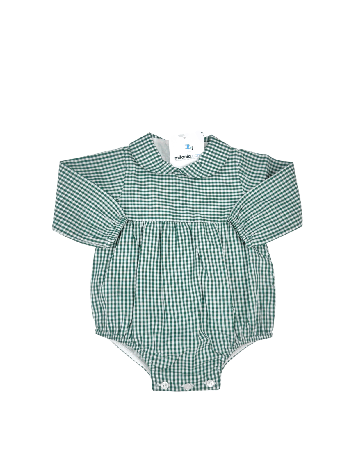 PELELE UNISEX VICHY VERDE BOTELLA (3 A 36MESES)