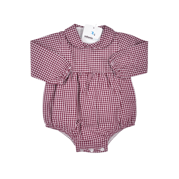 PELELE UNISEX VICHY GRANATE (3 A 36MESES)