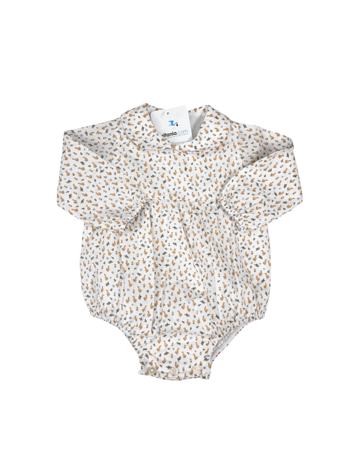 PELELE UNISEX CUELLO BEBÉ PATITO AMARILLO (3 A 36MESES)