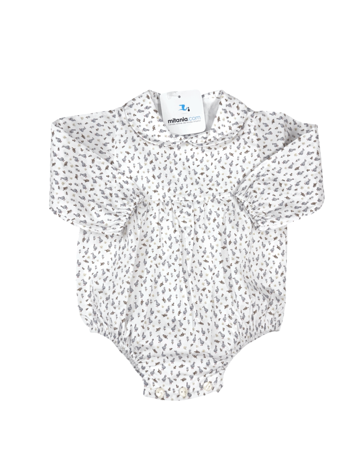 PELELE UNISEX CUELLO BEBE PATITO AZUL(3 A 36MESES)