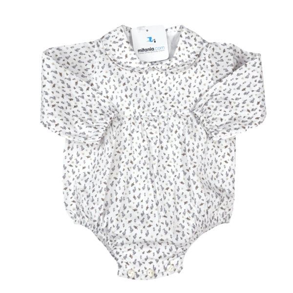 PELELE UNISEX CUELLO BEBE PATITO AZUL(3 A 36MESES)