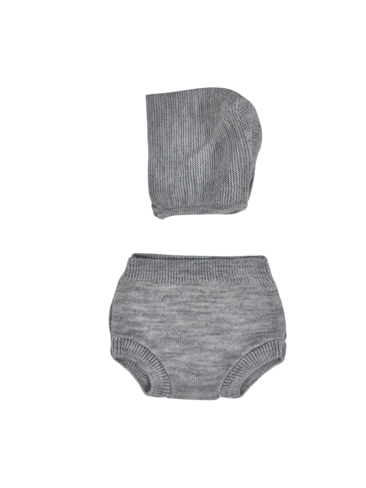CUBREPAÑALES CON CAPOTA UNISEX PERLA GRIS (3 A 36MESES)