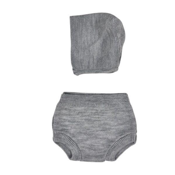 CUBREPAÑALES CON CAPOTA UNISEX PERLA GRIS (3 A 36MESES)