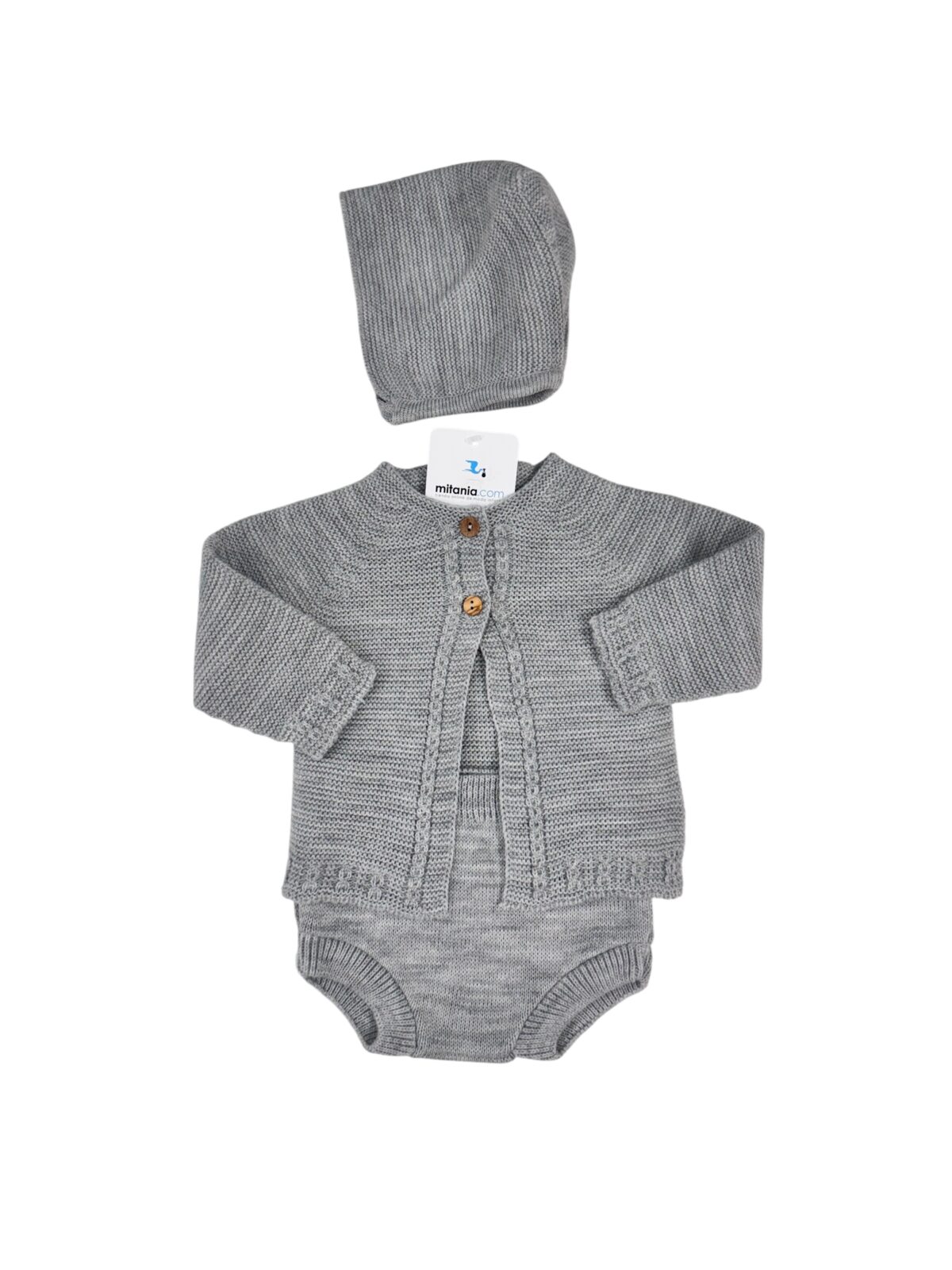 CONJUNTO UNISEX PERLA GRIS (3 A 36MESES)