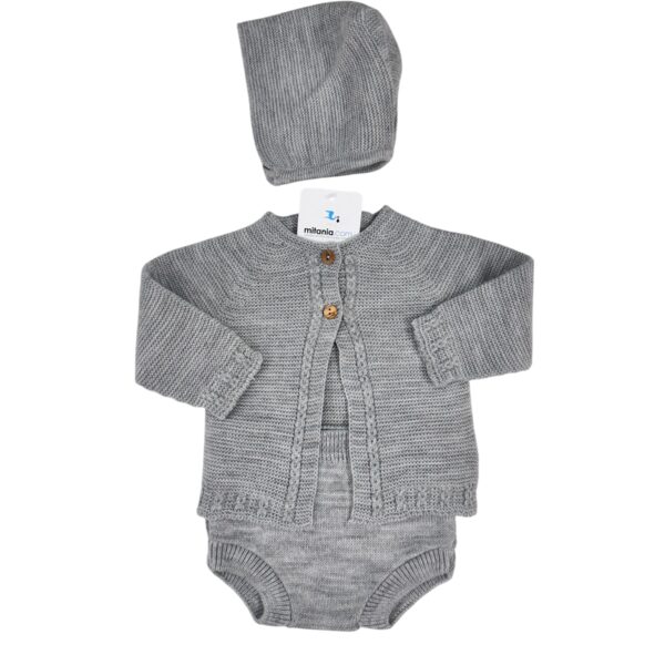 CONJUNTO UNISEX PERLA GRIS (3 A 36MESES)