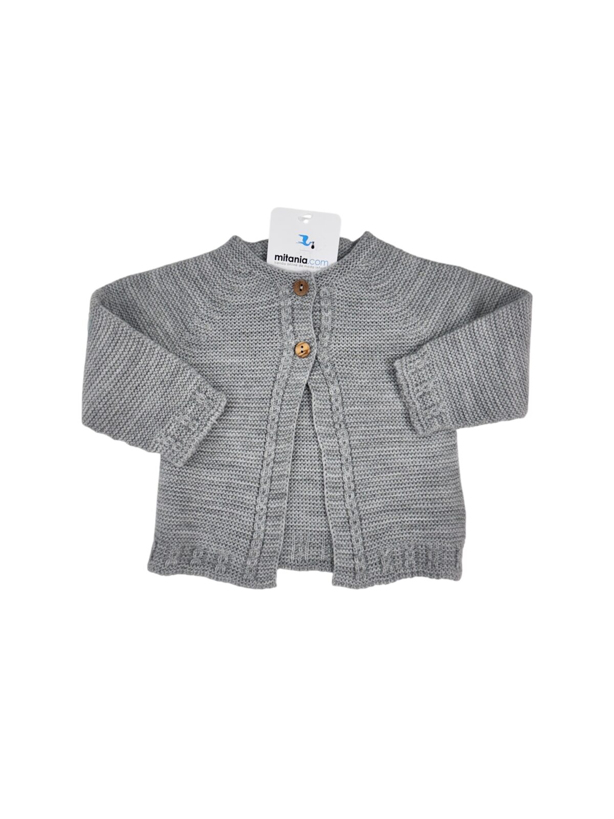 CHAQUETA UNISEX PERLA GRIS (3 A 36MESES)