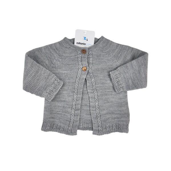 CHAQUETA UNISEX PERLA GRIS (3 A 36MESES)