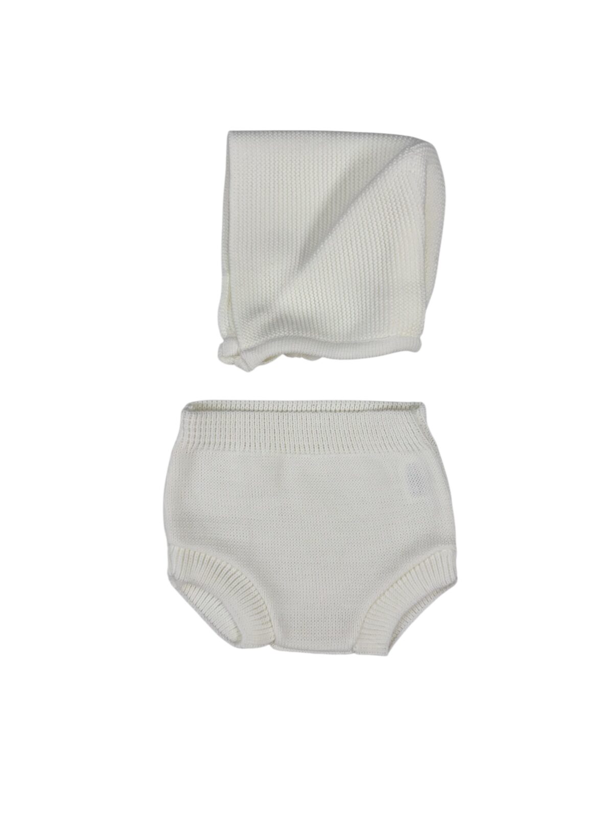 CUBREPAÑALES CON CAPOTA UNISEX PERLA MARFIL (3 A 36MESES)