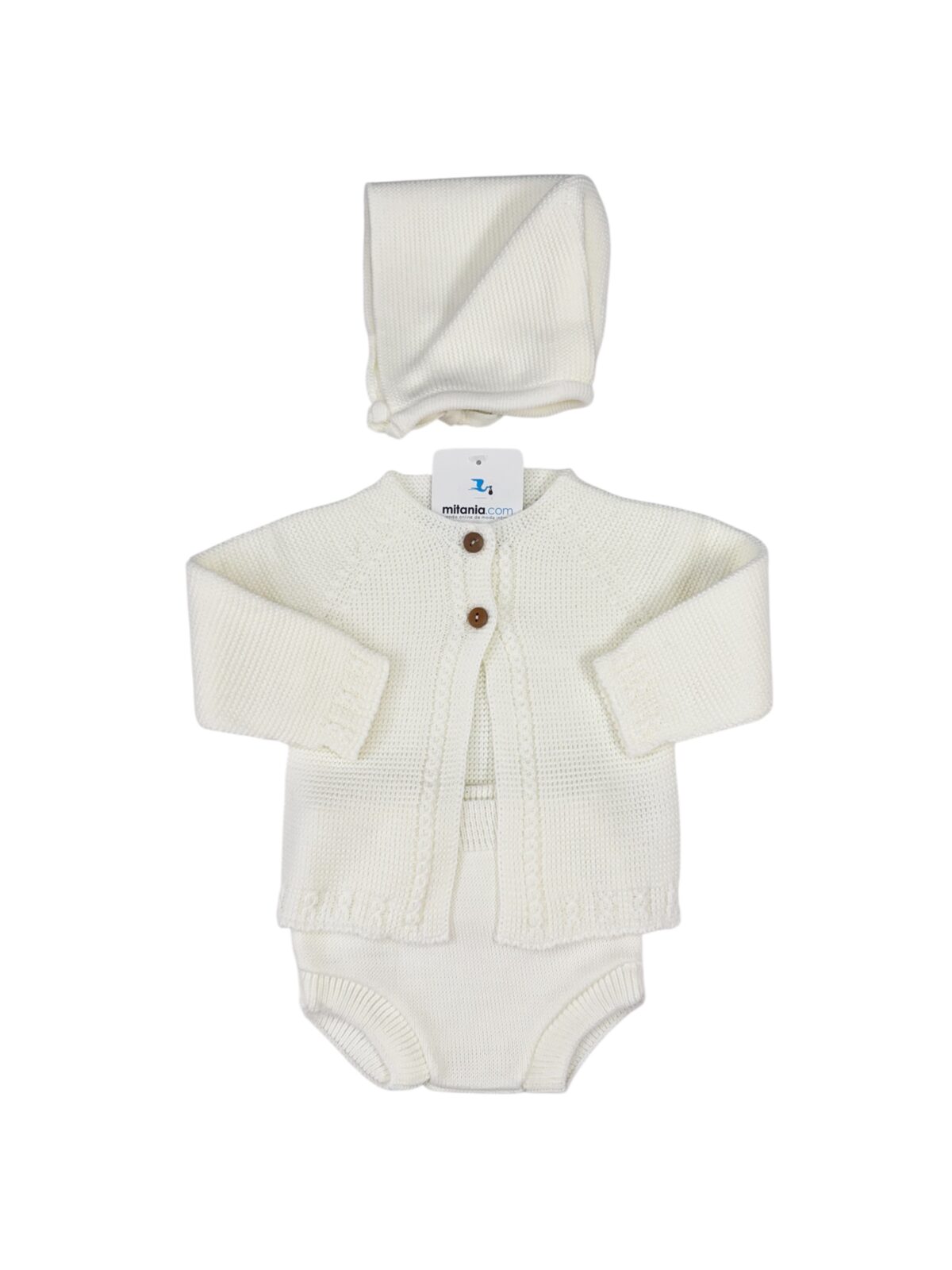 CONJUNTO UNISEX PERLA MARFIL(3 A 36MESES)