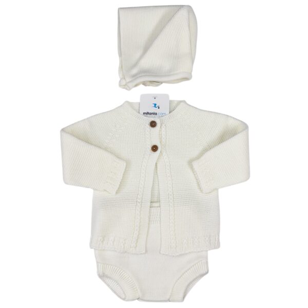 CONJUNTO UNISEX PERLA MARFIL(3 A 36MESES)