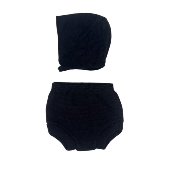 CUBREPAÑALES CON CAPOTA UNISEX PERLA NEGRO (3 A 36MESES)