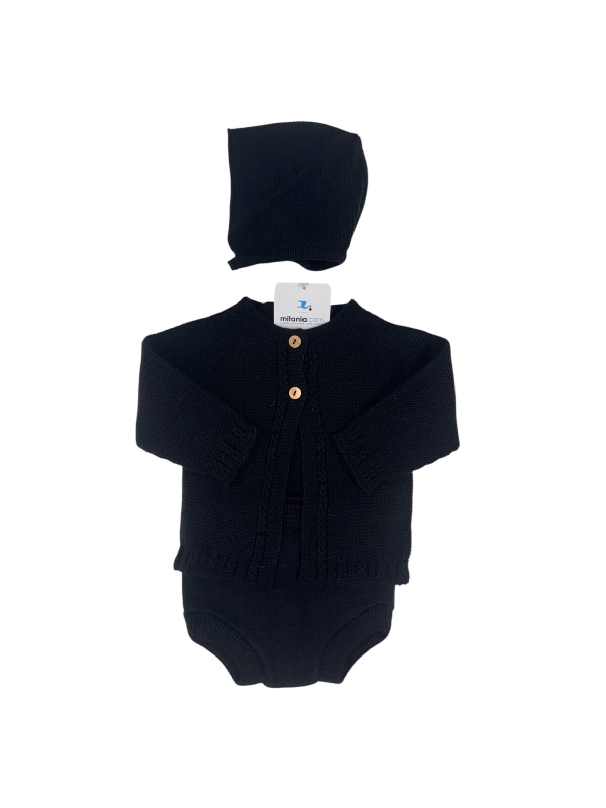 CONJUNTO UNISEX PERLA NEGRO (3 a36meses)