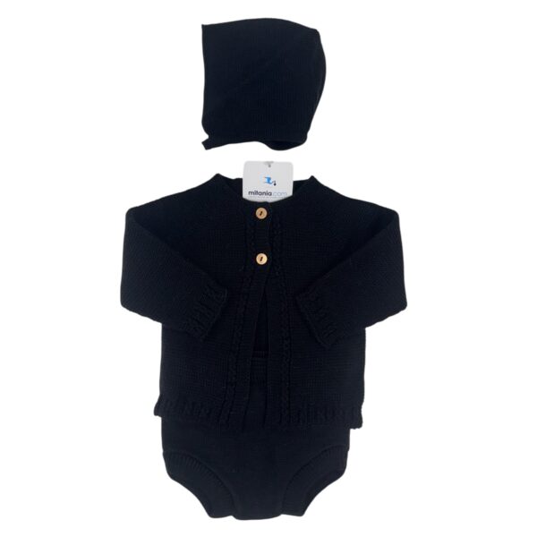 CONJUNTO UNISEX PERLA NEGRO (3 a36meses)