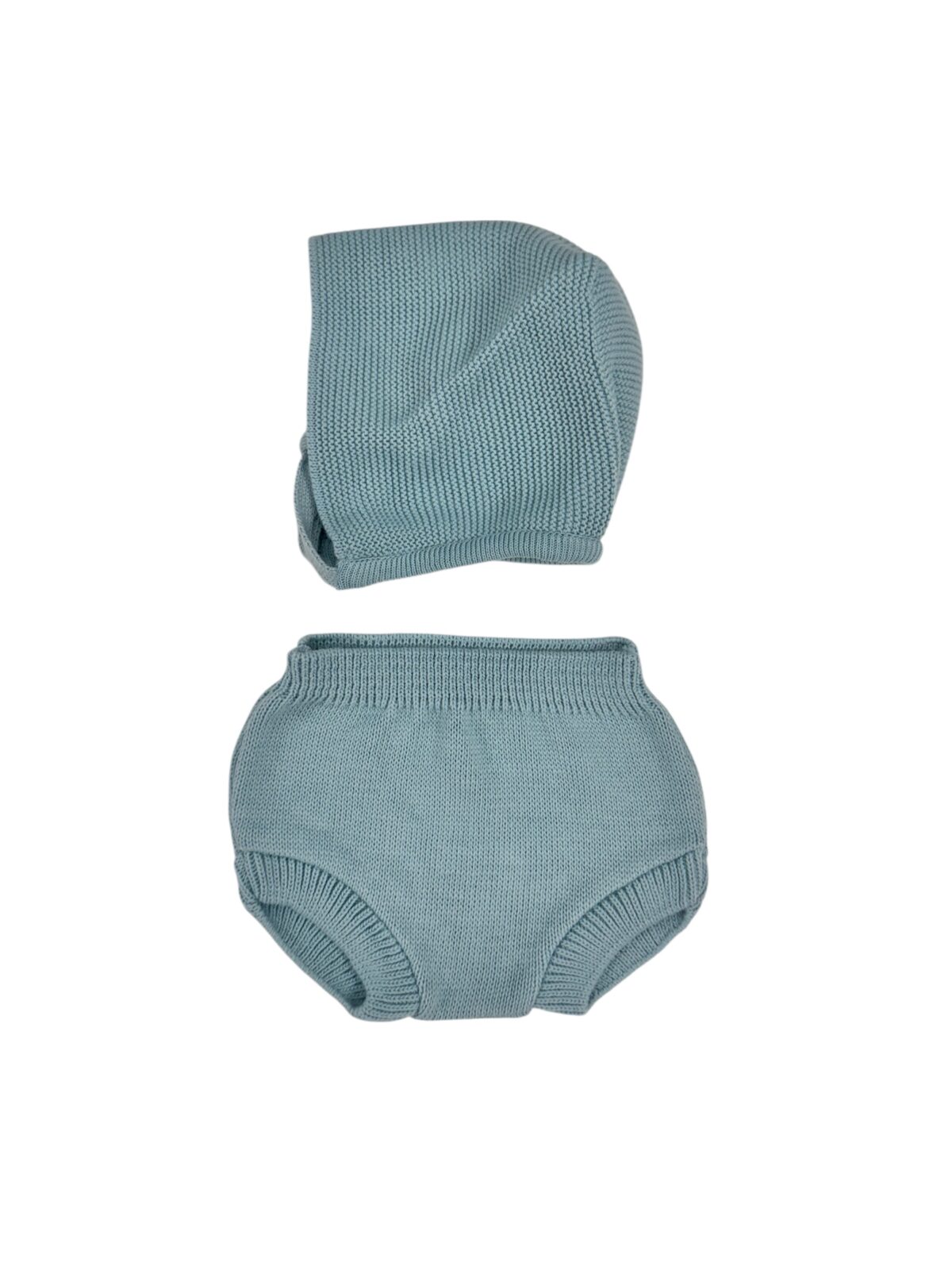 CUBREPAÑALES CON CAPOTA UNISEX PERLA VERDE AGUA (3 A3 6MESES)