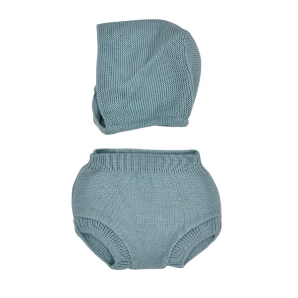 CUBREPAÑALES CON CAPOTA UNISEX PERLA VERDE AGUA (3 A3 6MESES)