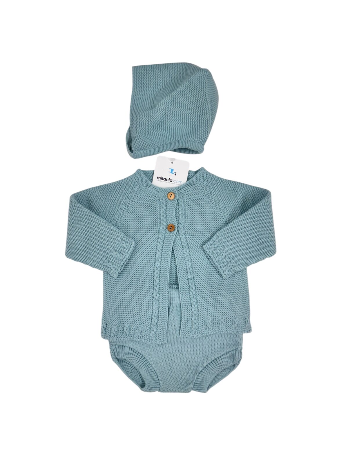 CONJUNTO UNISEX PERLA VERDE AGUA (3 A 36MESES)