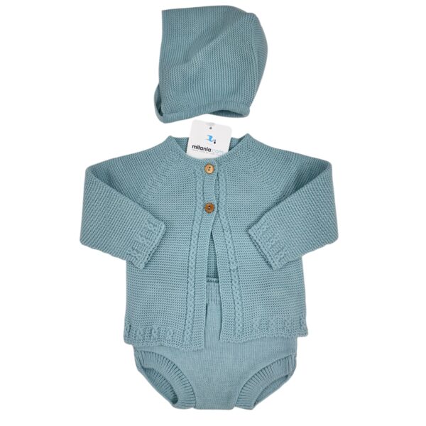 CONJUNTO UNISEX PERLA VERDE AGUA (3 A 36MESES)
