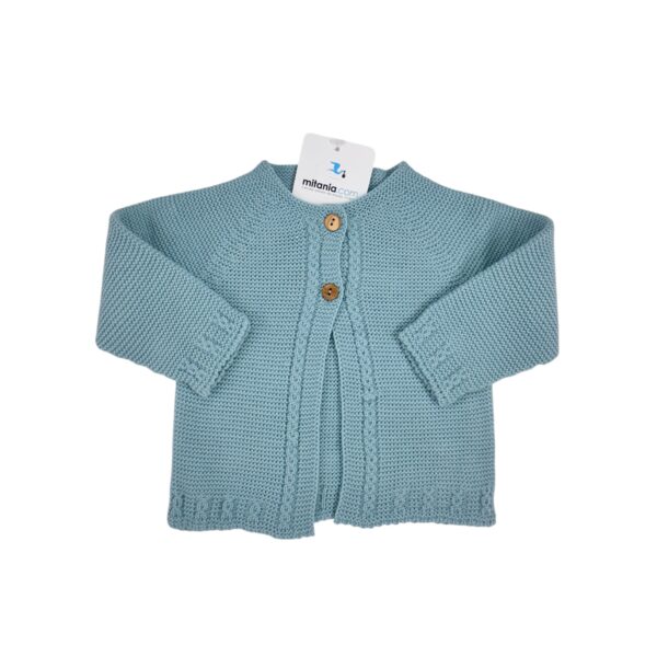 CHAQUETA UNISEX PERLA VERDE AGUA ( 3 A 36MESES)