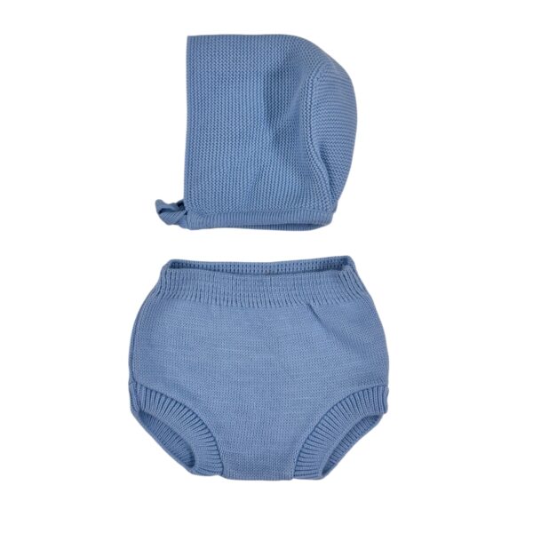 CUBREPAÑALES CON CAPOTA UNISEX PERLA AZULÓN (3 A 36MESES)