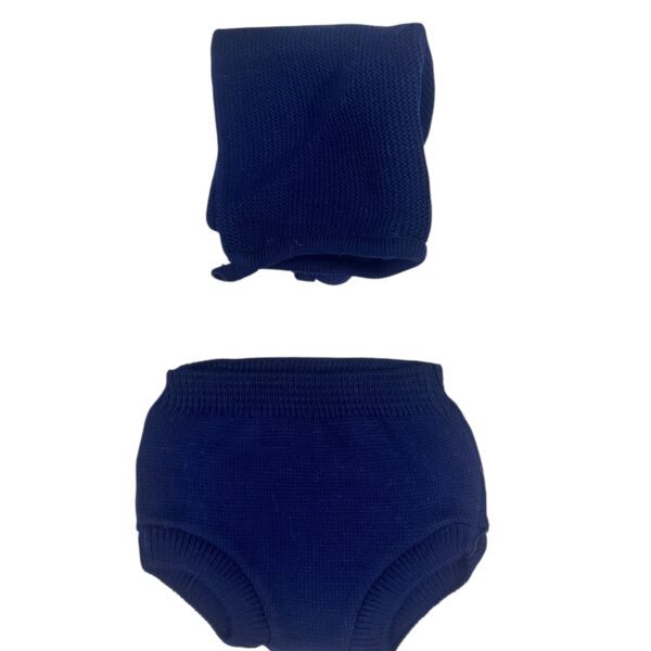 CUBREPAÑALES CON CAPOTA UNISEX PERLA MARINO (3 A 36MESES)