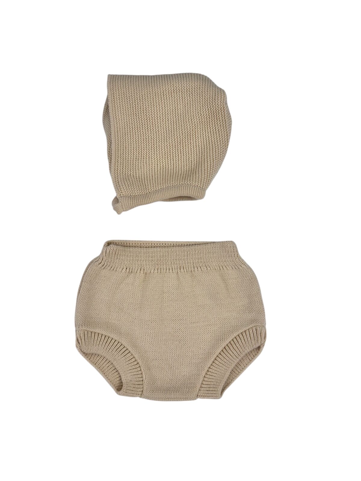 CUBREPAÑALES CON CAPOTA UNISEX PERLA CAMEL (3 A 36MESES)