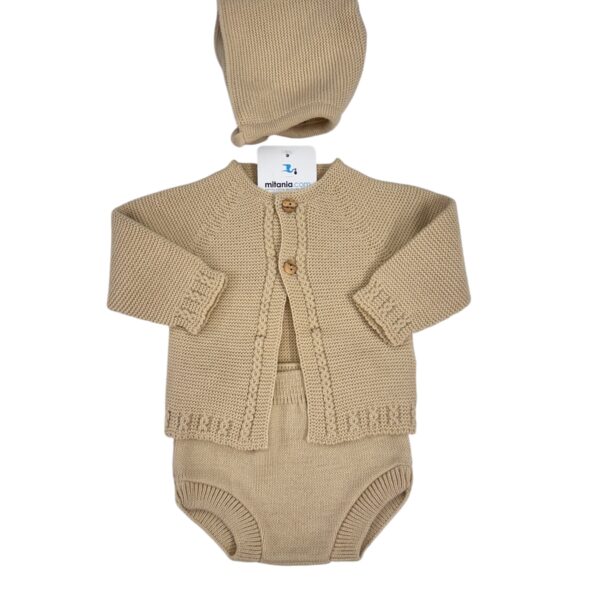 CONJUNTO UNISEX PERLA CAMEL (3 A 36MESES)