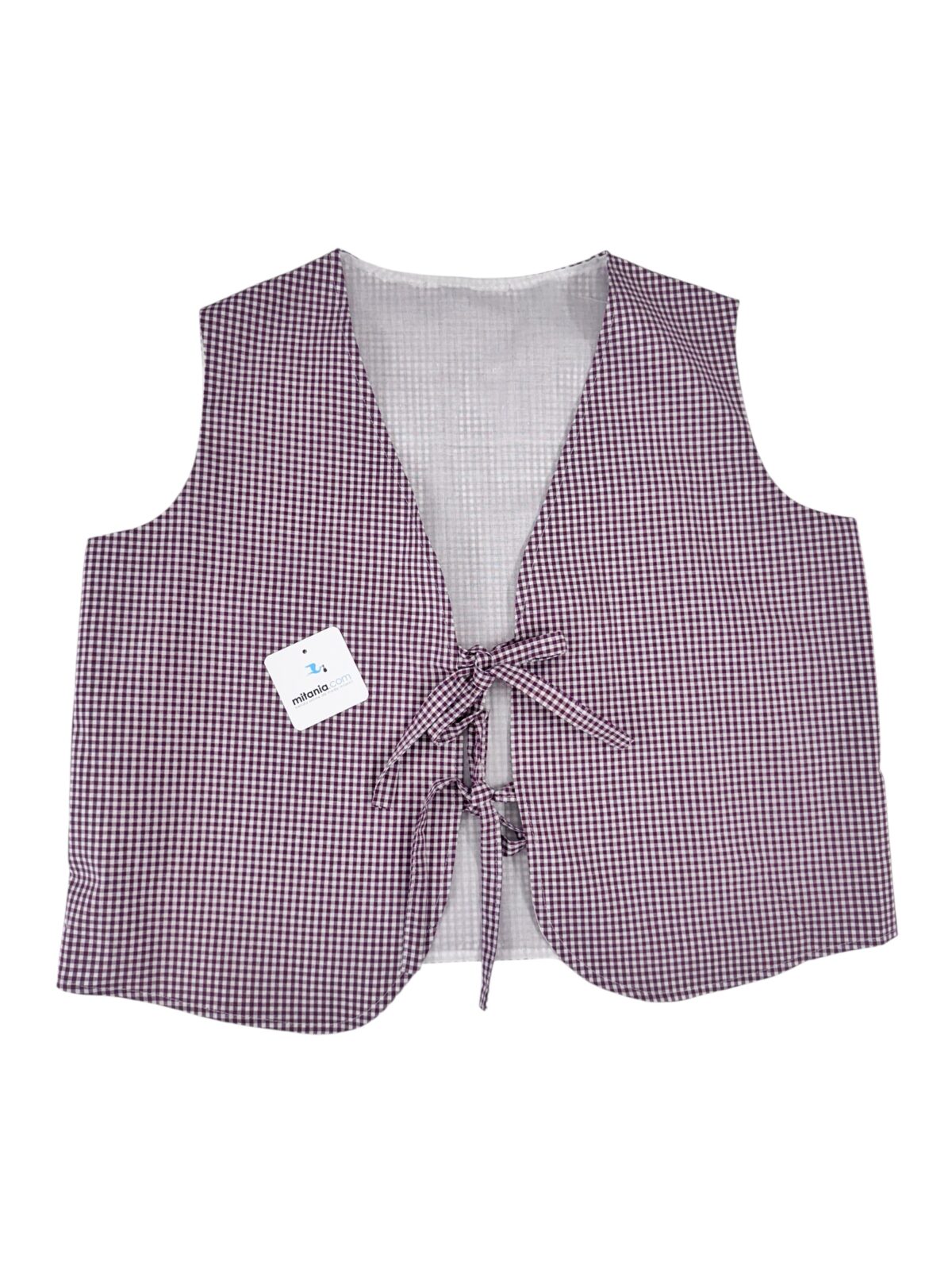 CHALECO VICHY BURDEOS (XS A XXL)