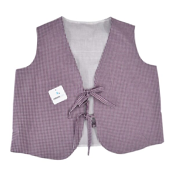 CHALECO VICHY BURDEOS (XS A XXL)