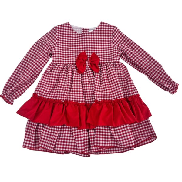 VESTIDO VICHY ROJO (3 a 5años)
